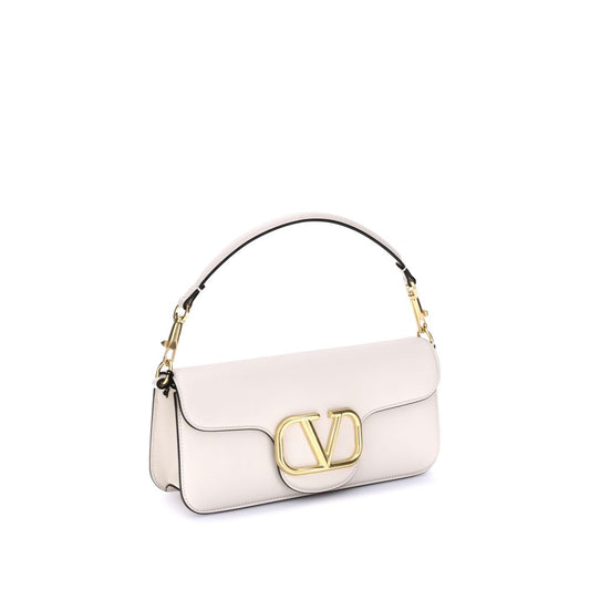 Valentino Garavani White Calf Leather Bos Taurus Shoulder Bag