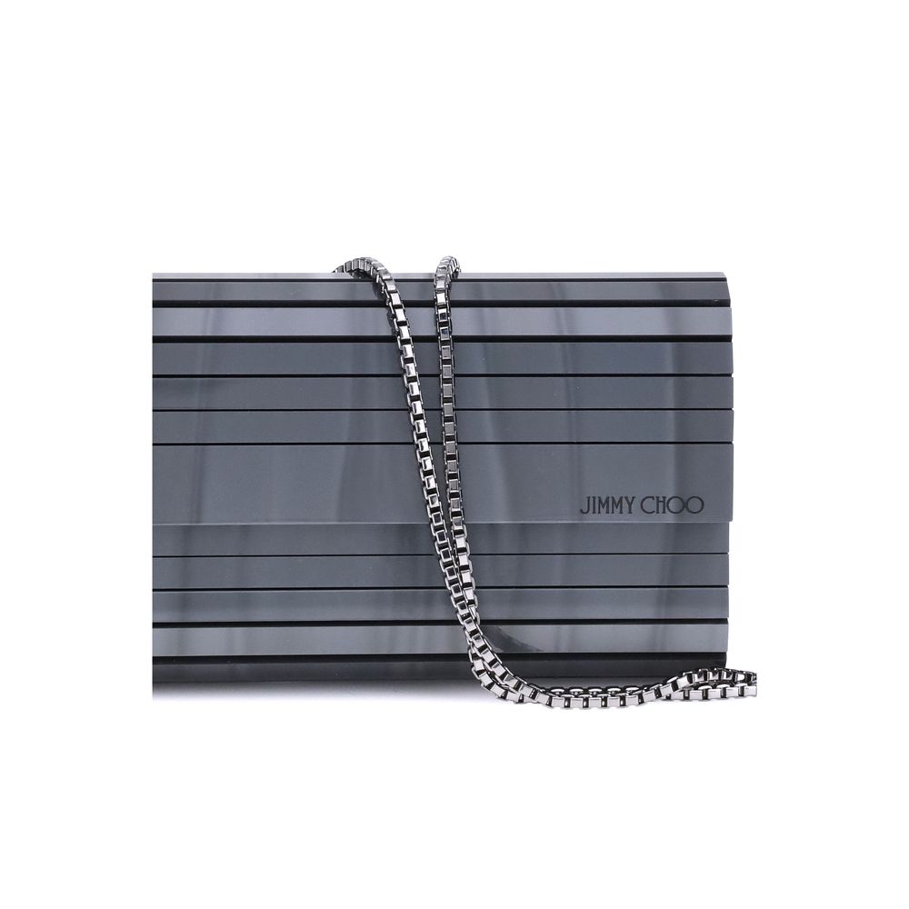 Jimmy Choo Gray Marabou Clutch Bag