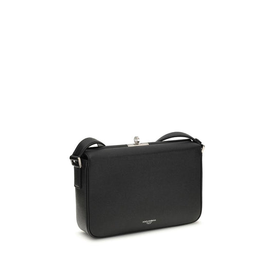 Dolce & Gabbana Black Calf Leather Bos Taurus Shoulder Bag