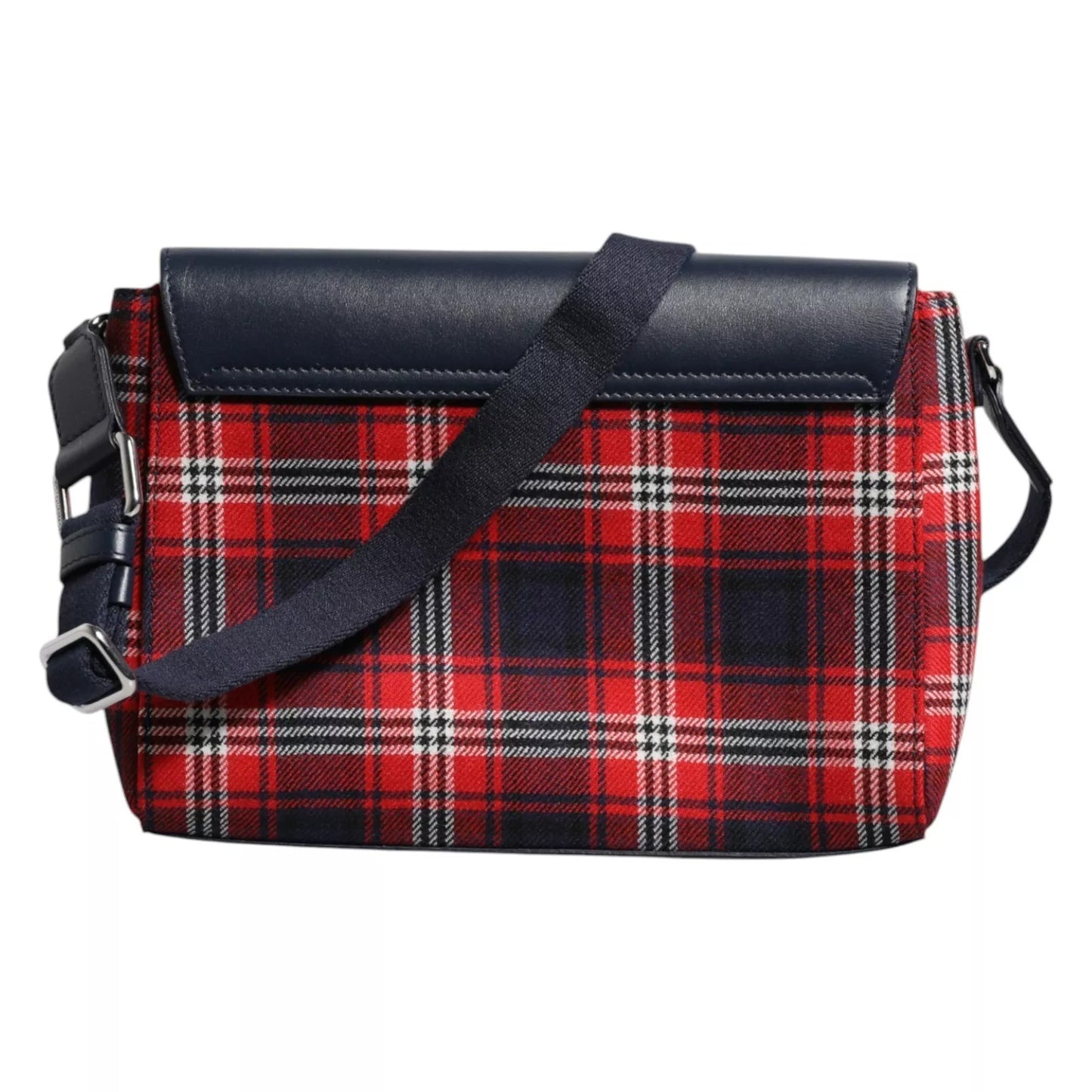 Dolce and Gabbana Multicolor Plaid Wool Calfskin Tartan Satchel Bag