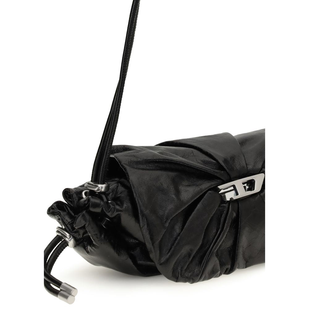 Diesel Black Calf Leather Bos Taurus Shoulder Bag
