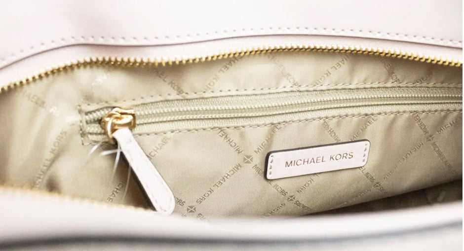 Michael Kors Jet Set Medium Powder Blush Zip Chain Tote