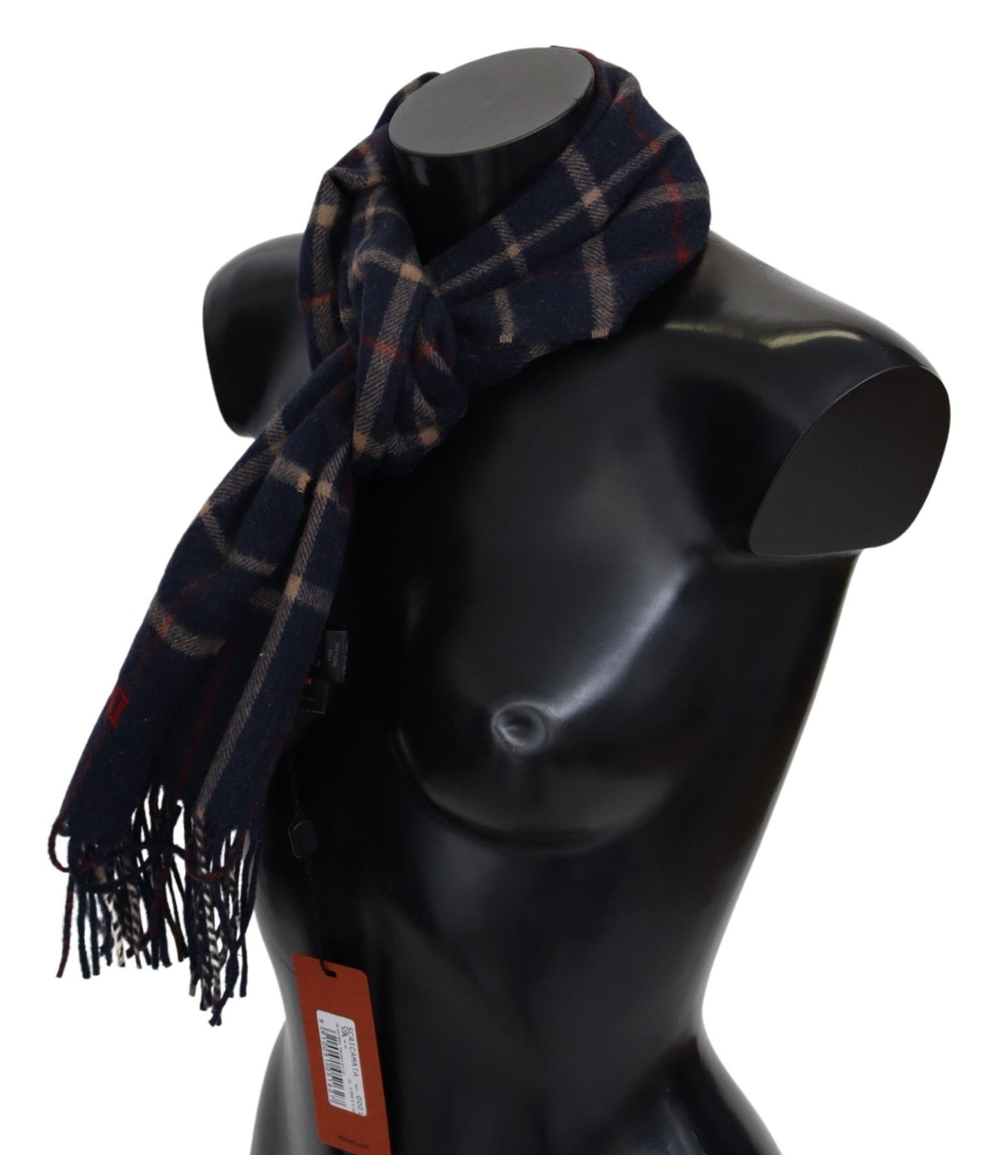 Missoni Black Checkered Unisex Neck Wrap Fringes Scarf
