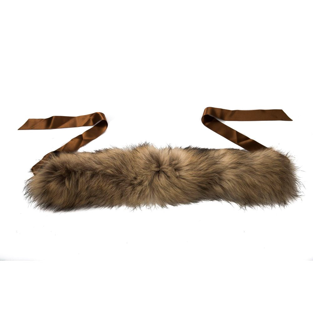 BYBLOS Brown Raccoon Fur Women Neckwarmer