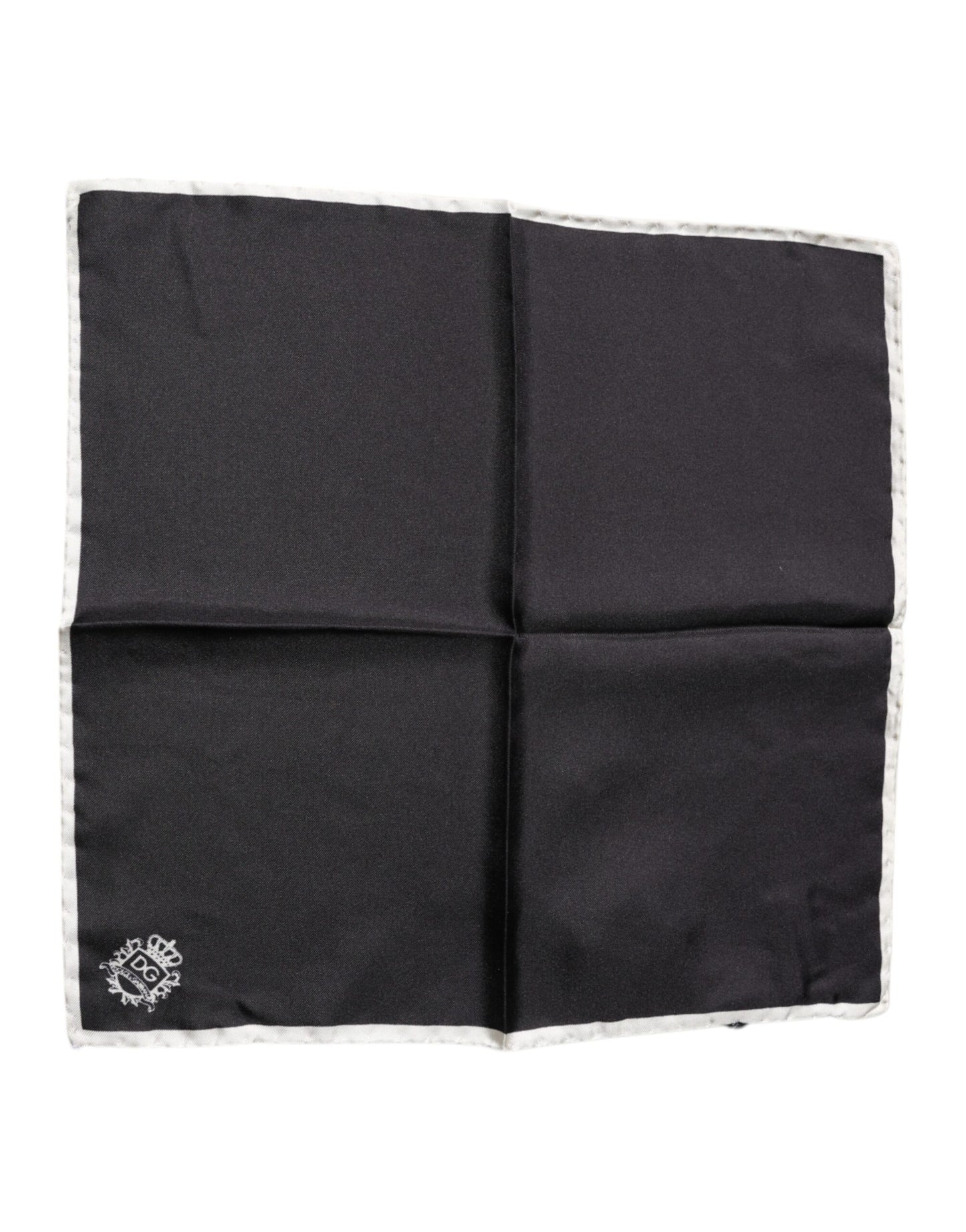 Dolce & Gabbana Black Crown Logo Square Handkerchief Scarf