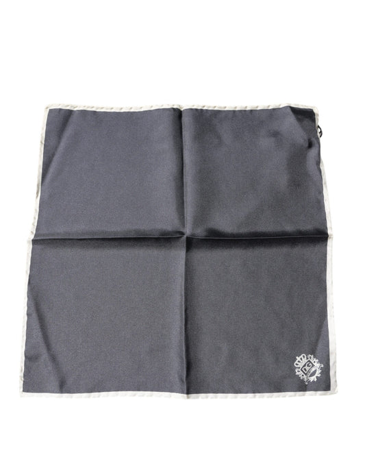 Dolce & Gabbana Gray Crown Logo Square Handkerchief Scarf