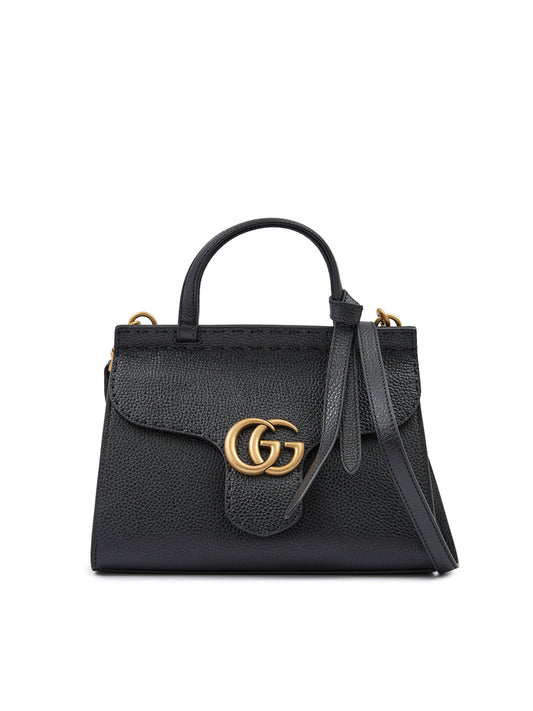 Gucci-Black Leather GG Marmont Handbag
