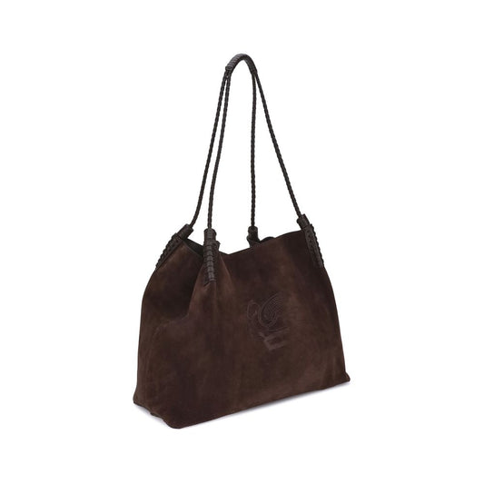 Etro Brown Calf Leather Bos Taurus Shoulder Bag