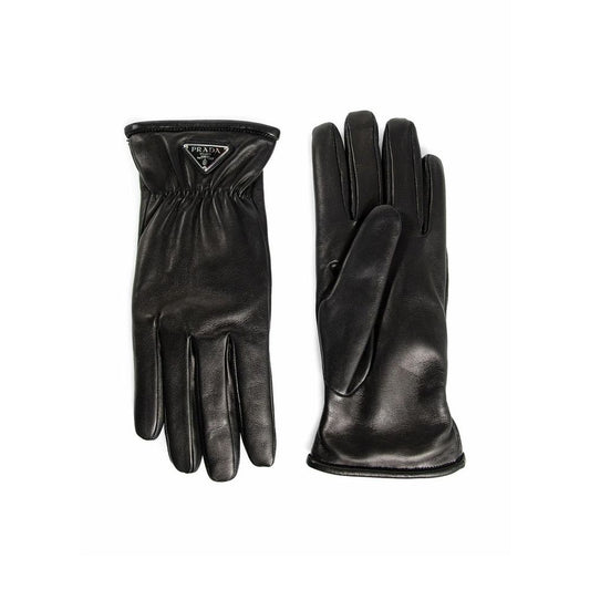 Prada Black Lamb Leather Gloves