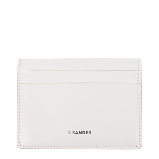 Jil Sander White Leather Cardholder