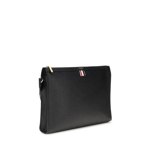 Thom Browne Black Calf Leather Bos Taurus Clutch Bag