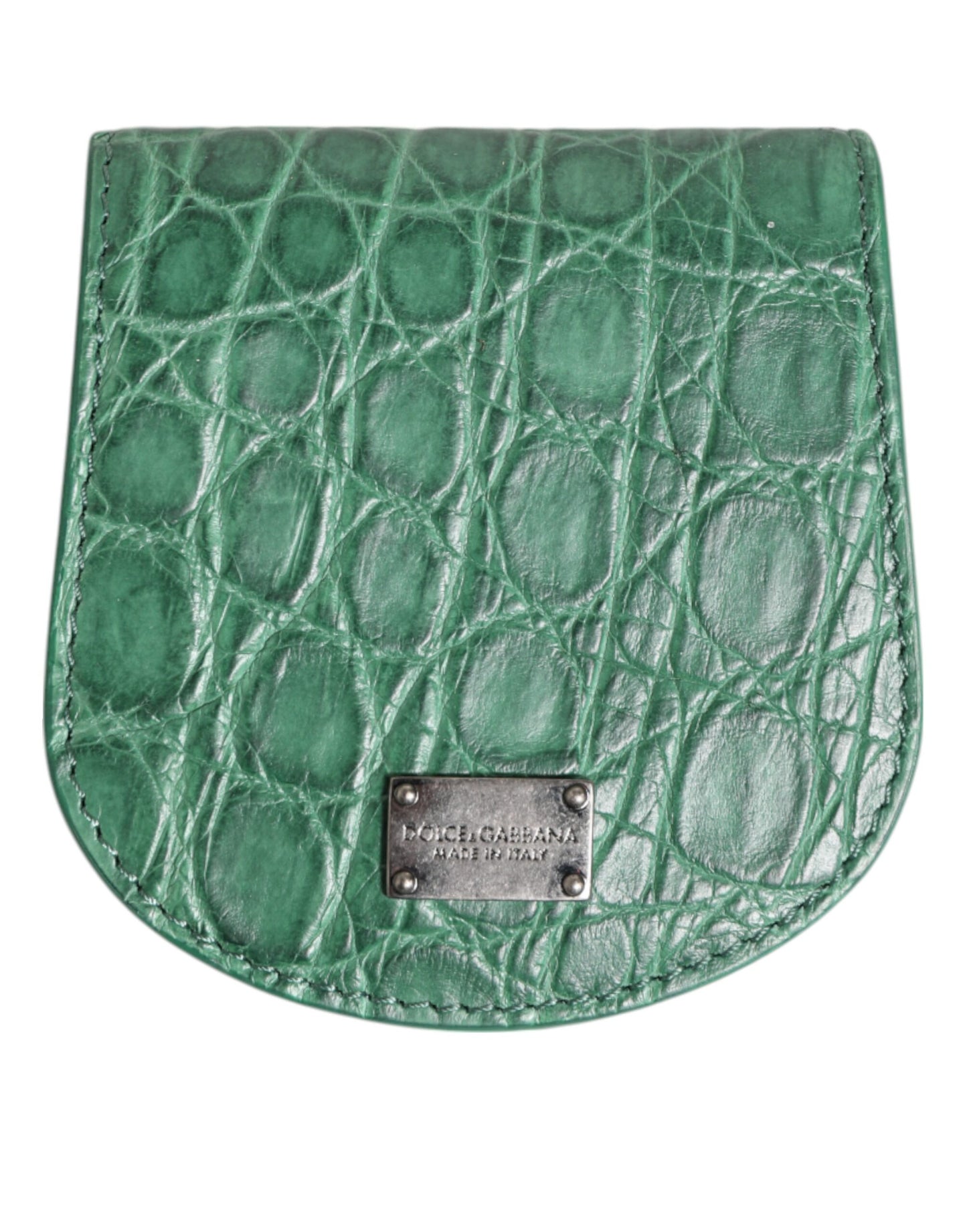 Dolce & Gabbana Green Exotic Skin Coin Condom Case Holder Pocket Wallet