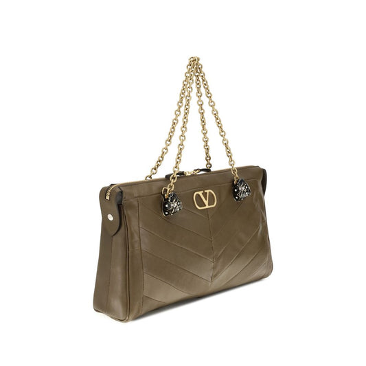 Valentino Garavani Brown Lamb Ovis Aries Aries Shoulder Bag