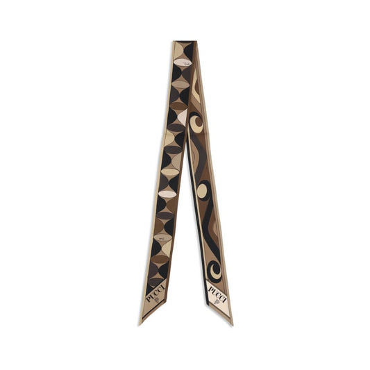 Emilio Pucci Brown Silk Scarf