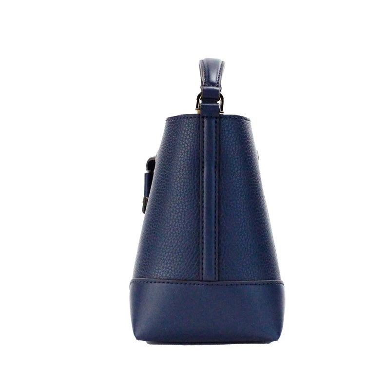 Michael Kors Mercer Small Navy Leather Bucket Crossbody Bag