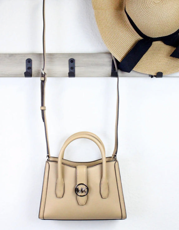Michael Kors Gabby Small Camel Satchel Crossbody Bag
