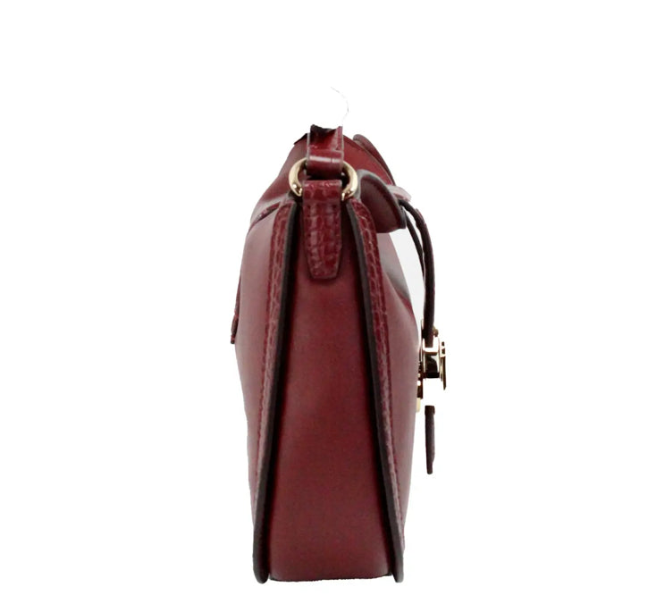 Michael Kors Gabby Dark Cherry Foldover Hobo Crossbody Bag