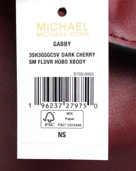 Michael Kors Gabby Dark Cherry Foldover Hobo Crossbody Bag