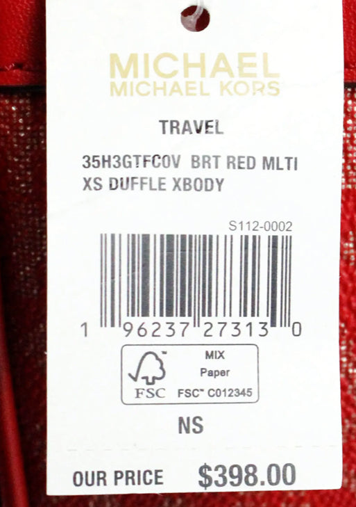 Michael Kors Travel XS Bright Red PVC Duffle Crossbody Bag
