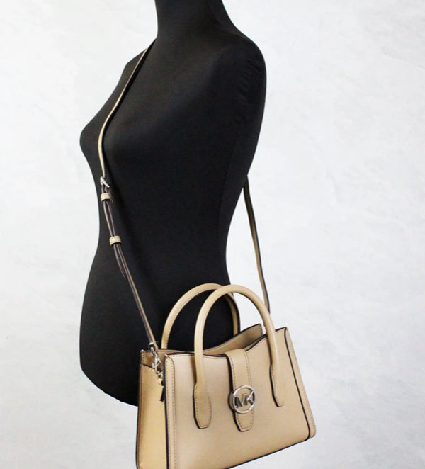 Michael Kors Gabby Small Camel Satchel Crossbody Bag
