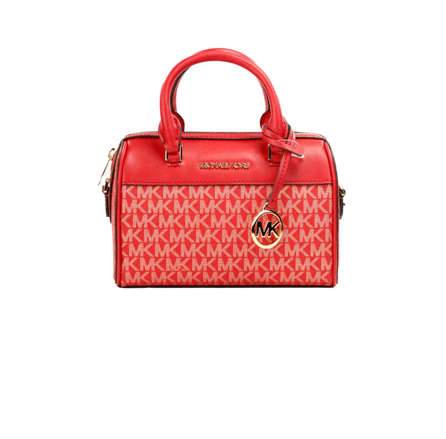 Michael Kors Travel XS Bright Red PVC Duffle Crossbody Bag