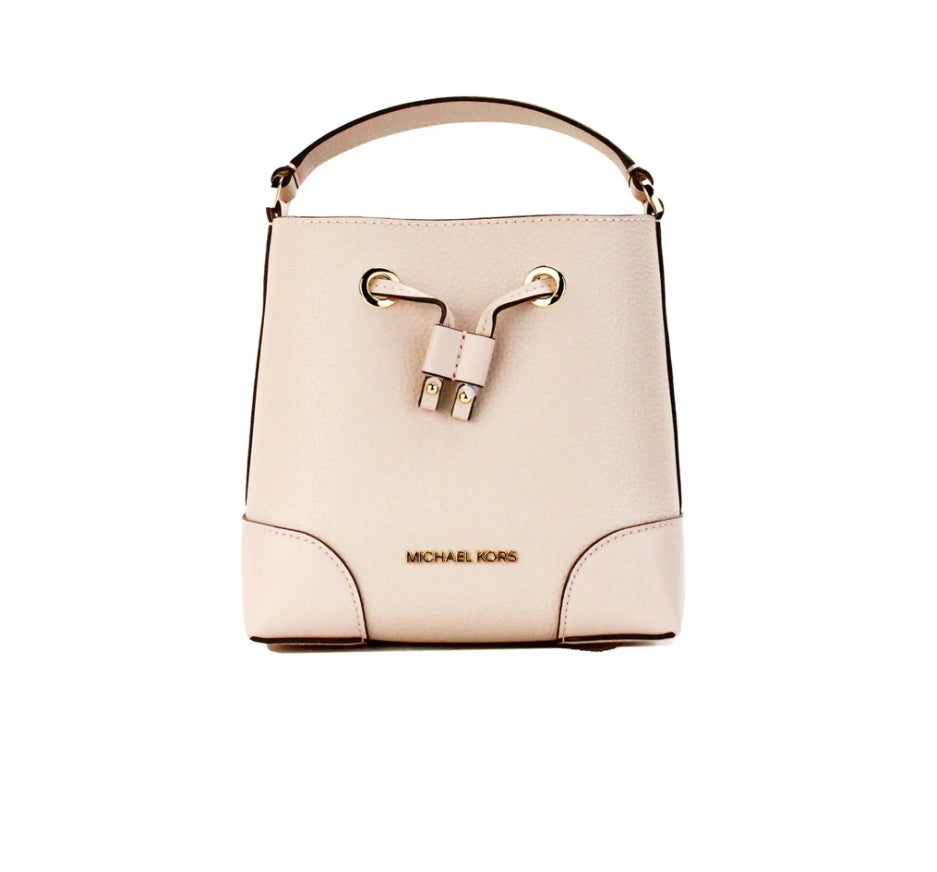 Michael Kors Mercer Small Pink Leather Bucket Crossbody Bag
